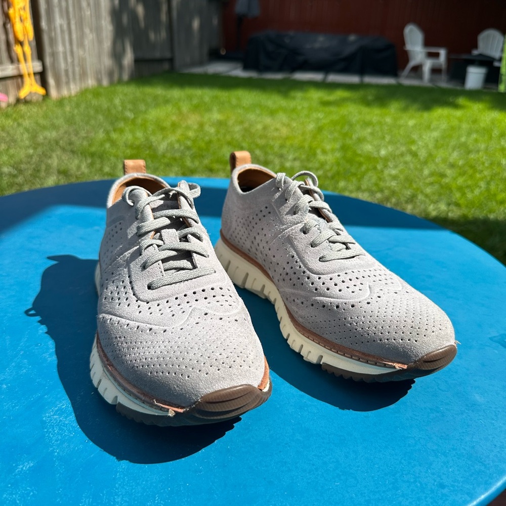 Cole Haan Zerogrand Wingtip Suede Gray size 8.5